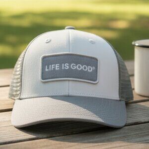 Life is Good-Wordmark Patch Trucker Cap/Hat